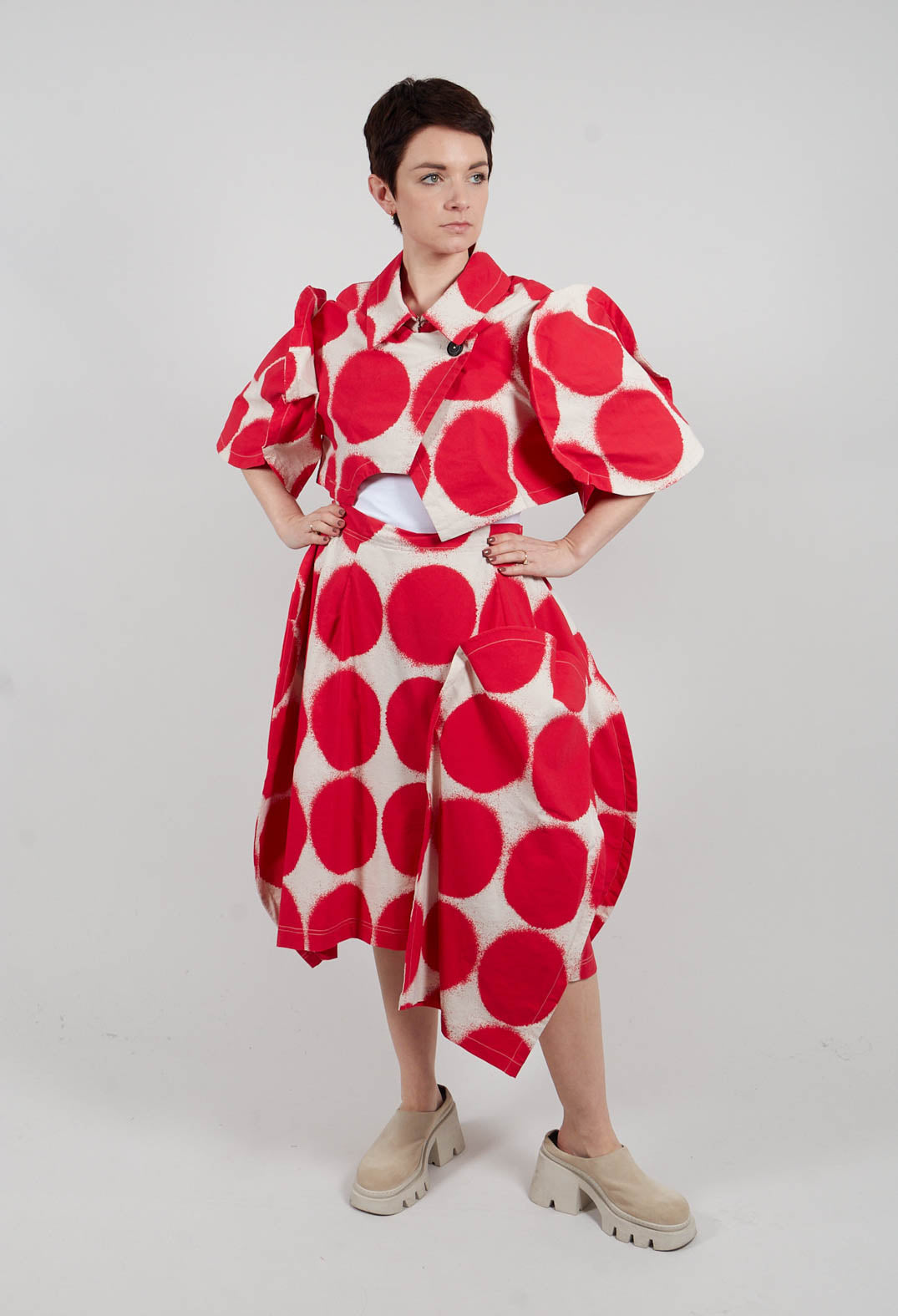 Balloon Skirt Trousers in Ketchup Print - 1630104
