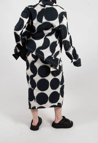 Slim Pull On Skirt in Black Print- 1630306
