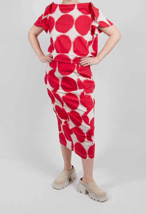 Slim Pull On Skirt in Ketchup Print - 1630306