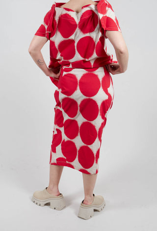Slim Pull On Skirt in Ketchup Print - 1630306