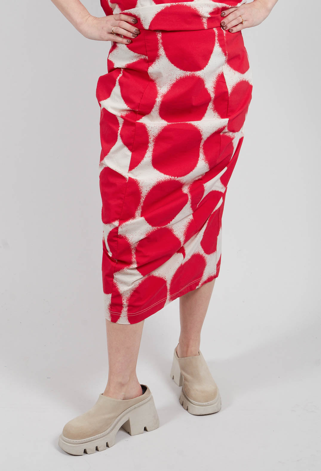 Slim Pull On Skirt in Ketchup Print - 1630306