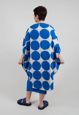 Overcut Sholder Dress in Electric Print - 1630909