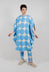 Overcut Sholder Dress in Ice Print - 1630909