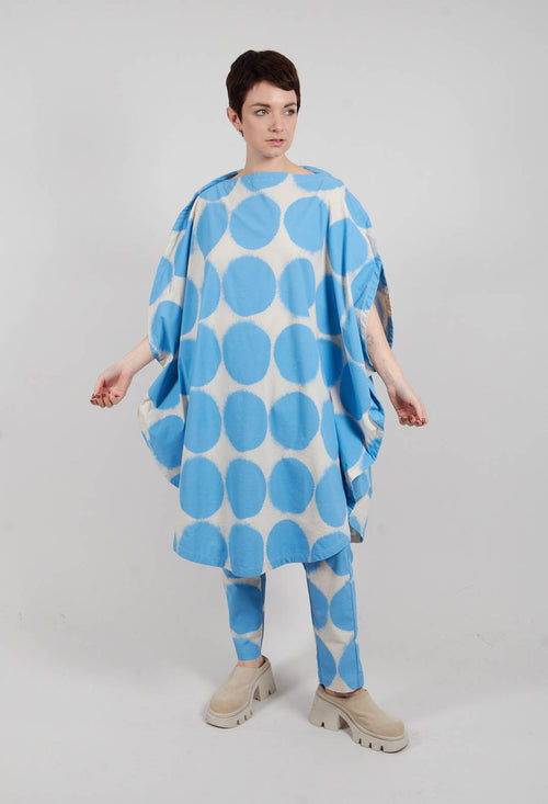 Overcut Sholder Dress in Ice Print - 1630909