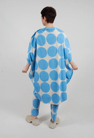 Overcut Sholder Dress in Ice Print - 1630909