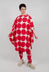 Overcut Sholder Dress in Ketchup Print - 1630909