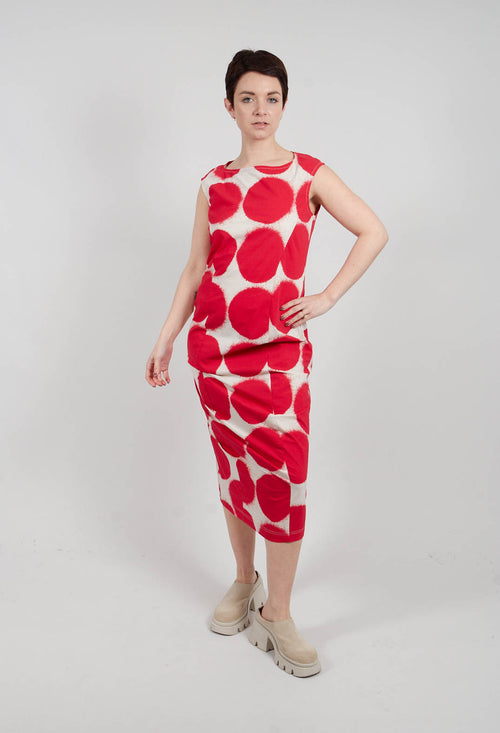 Slim Fit Midi Dress in Ketchup Print - 1630910