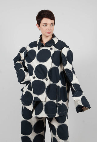 Double Breasted Jacket in Black Print - 1631111