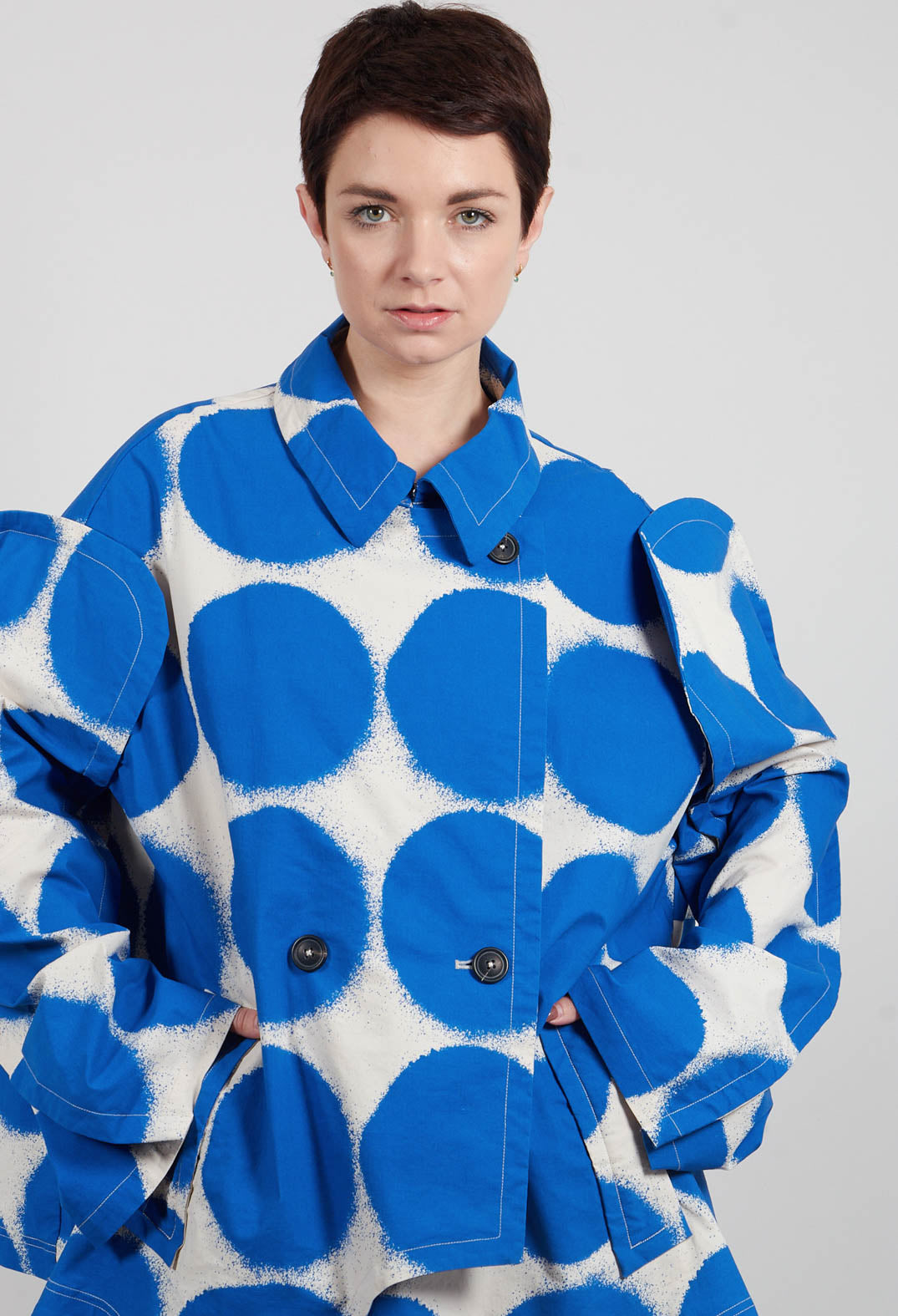 Double Breasted Jacket in Electric Print - 1631111