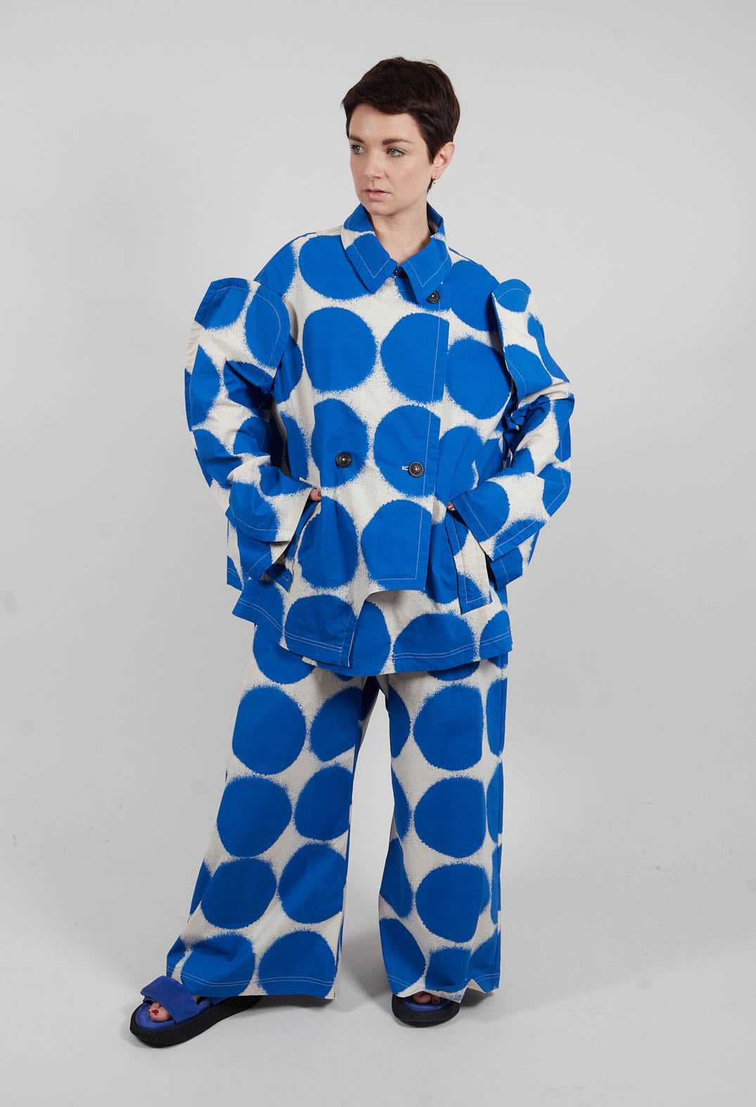 Double Breasted Jacket in Electric Print - 1631111
