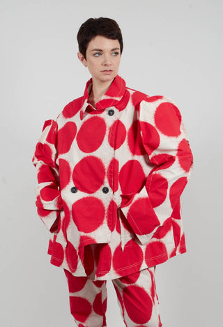 Double Breasted Jacket in Ketchup Print - 1631111