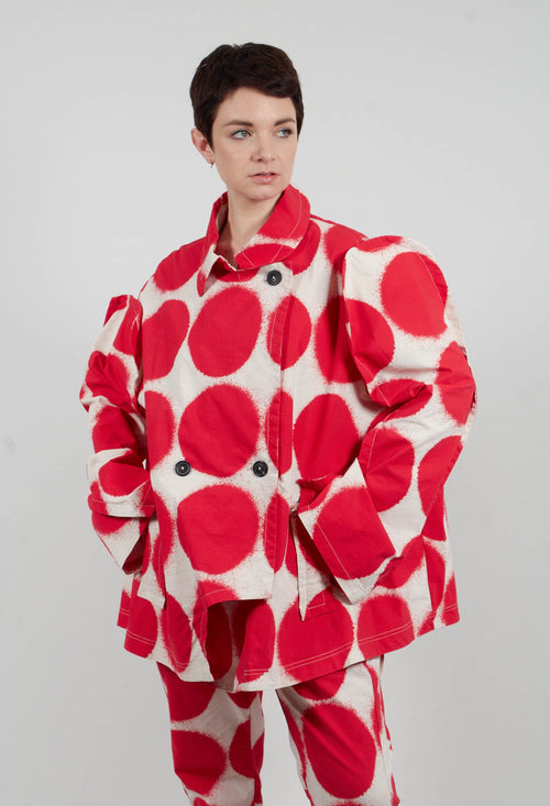 Double Breasted Jacket in Ketchup Print - 1631111