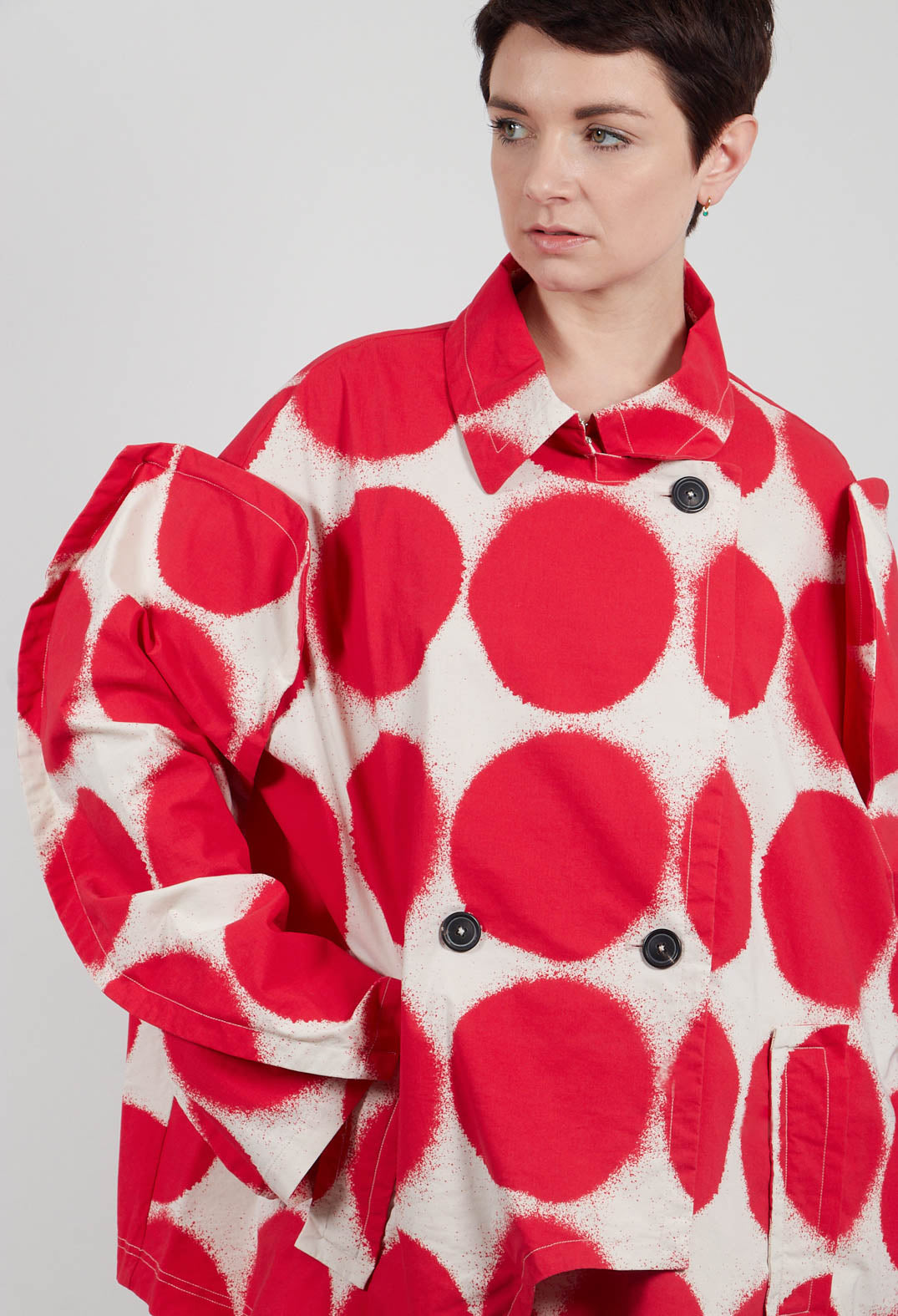 Double Breasted Jacket in Ketchup Print - 1631111