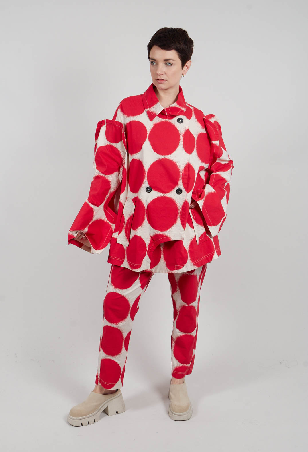 Double Breasted Jacket in Ketchup Print - 1631111