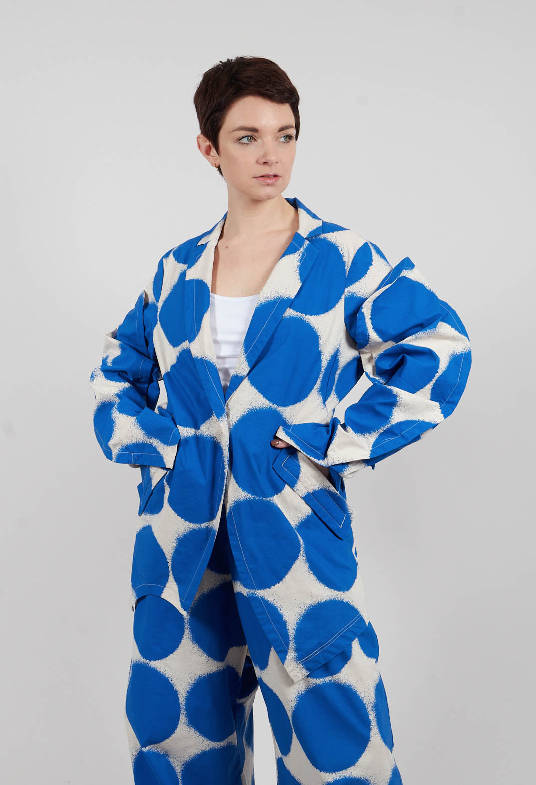 Single Button Jacket in Electric Print - 1631112