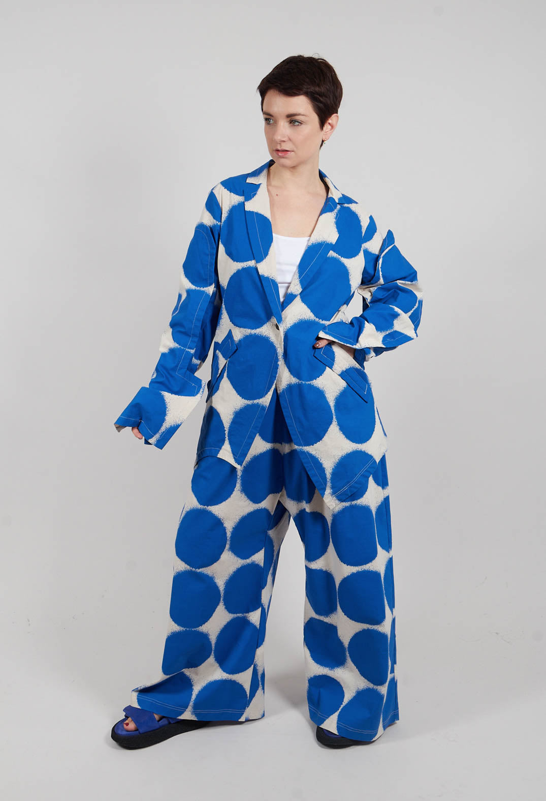Single Button Jacket in Electric Print - 1631112