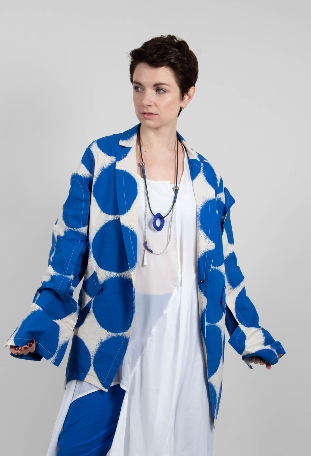 Single Button Jacket in Electric Print - 1631112