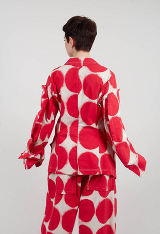 Single Button Jacket in Ketchup Print - 1631112
