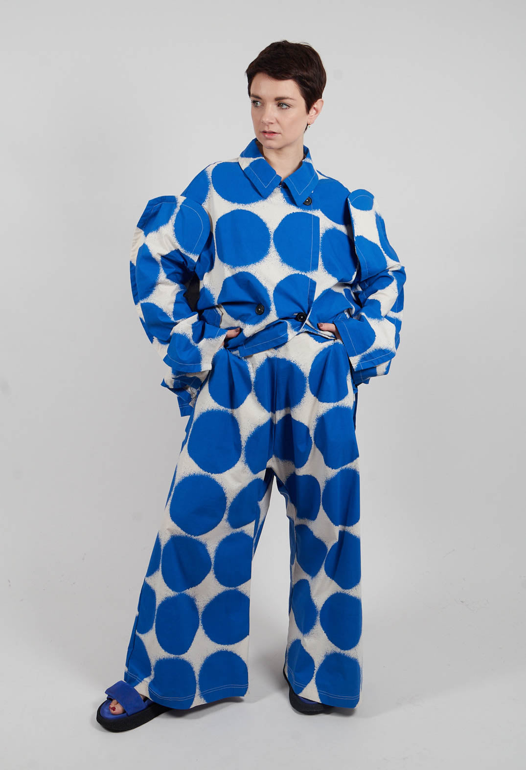 Wide Leg Trousers in Electric Print - 1630113