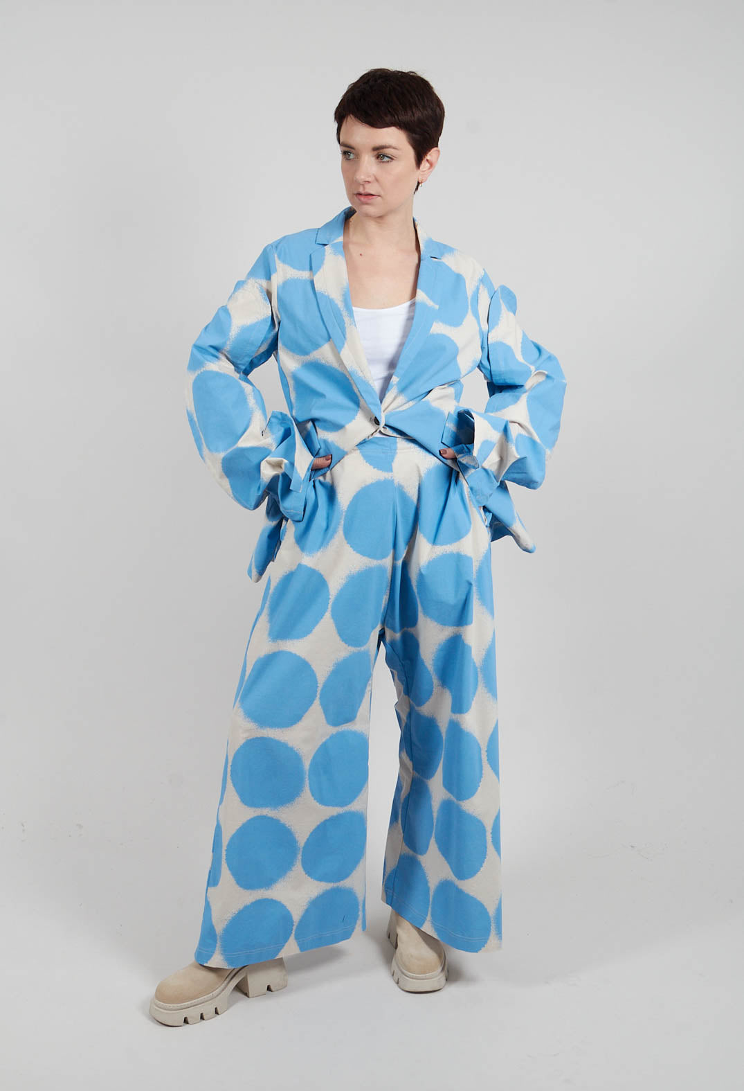 Wide Leg Trousers in Ice Print - 1630113