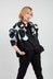Cropped Round Sleeve Jacket in Black Print - 1631114