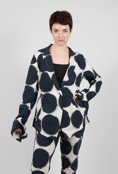 Fitted Jacket in Black Print - 1631115
