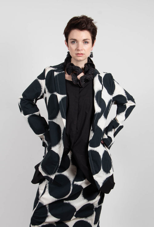 Fitted Jacket in Black Print - 1631115
