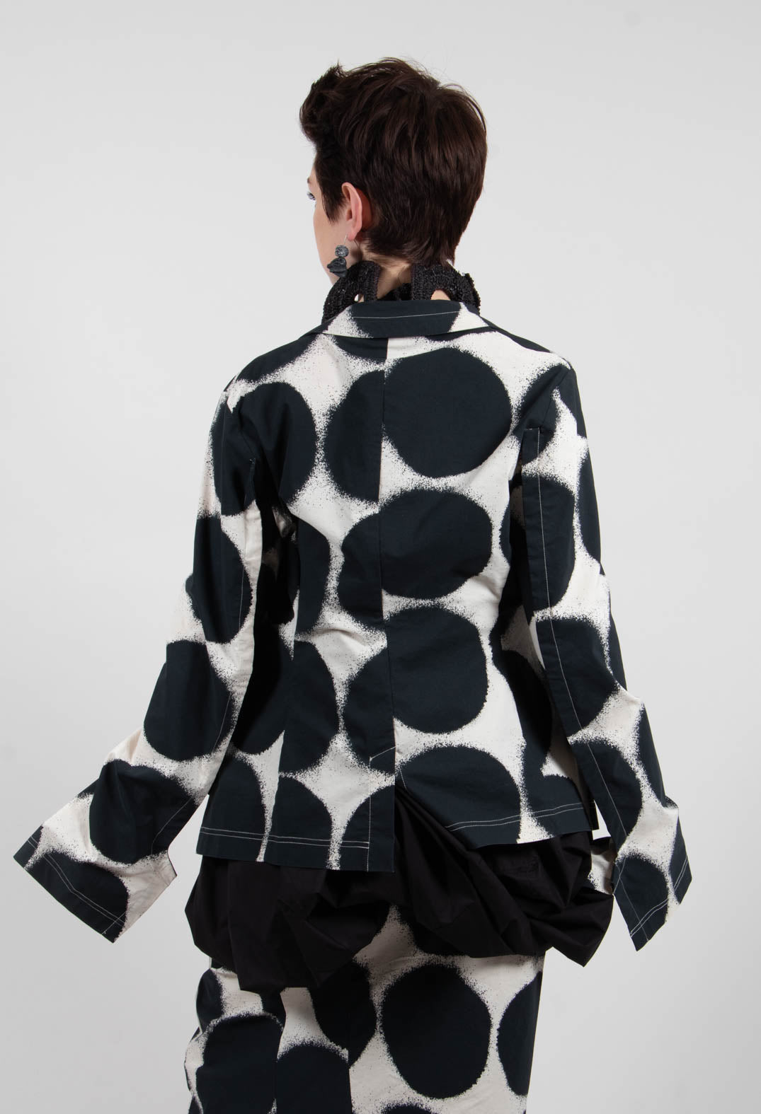 Fitted Jacket in Black Print - 1631115