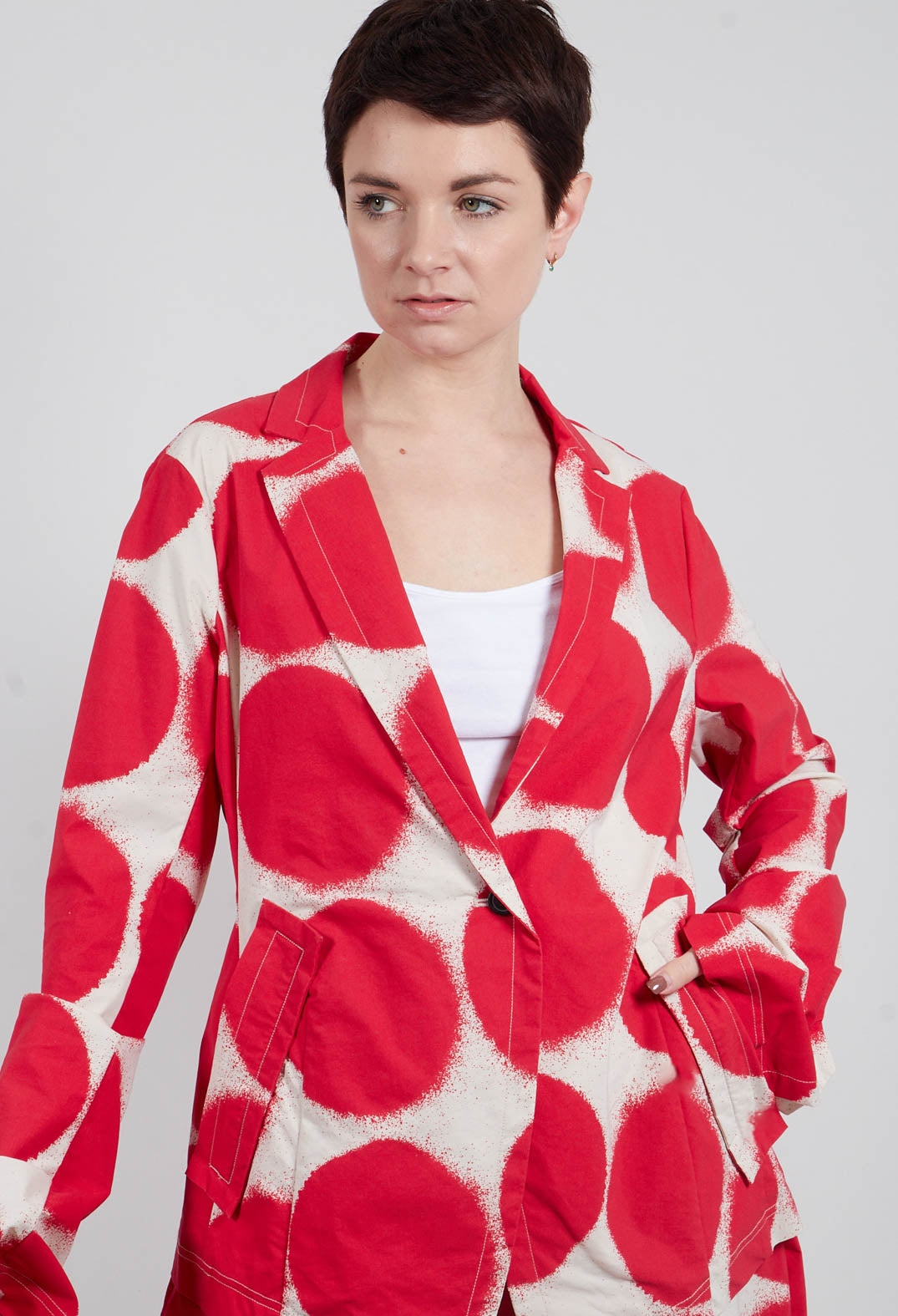 Fitted Jacket in Ketchup Print - 1631115