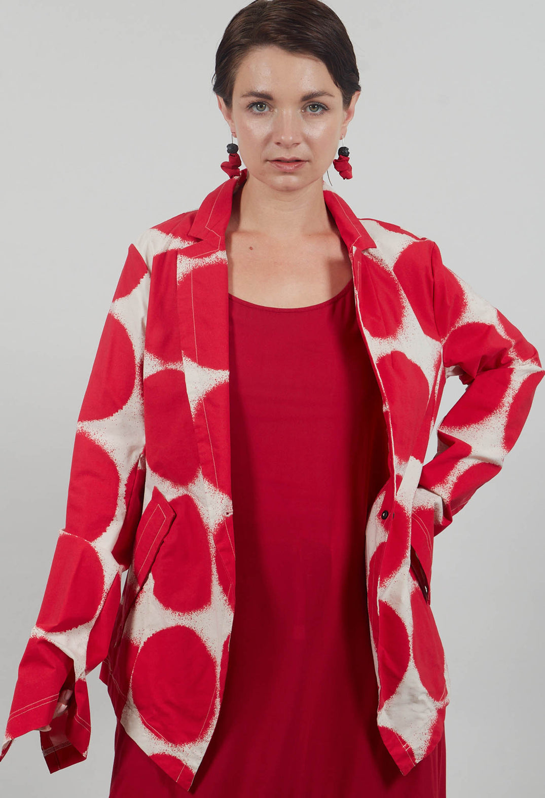 Fitted Jacket in Ketchup Print - 1631115