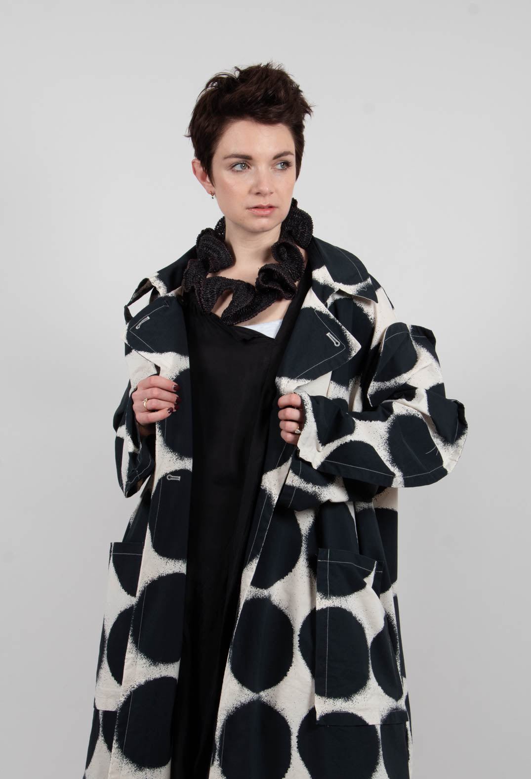 Lightweight Coat in Black Print - 1631216