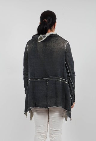 Asymmetric Raw Edge Jumper in Black/Marshmallow - 1720711