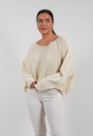 Cropped Oversized Jumper in Marshmallow - 1720703