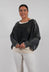 Cropped Oversized Jumper in Black/Marshmallow - 1720713