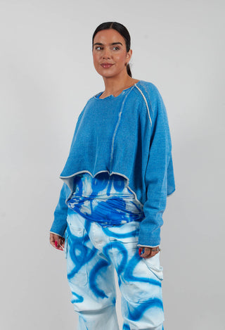 Cropped Oversized Jumper in Ice/Marshmallow - 1720713