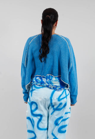 Cropped Oversized Jumper in Ice/Marshmallow - 1720713