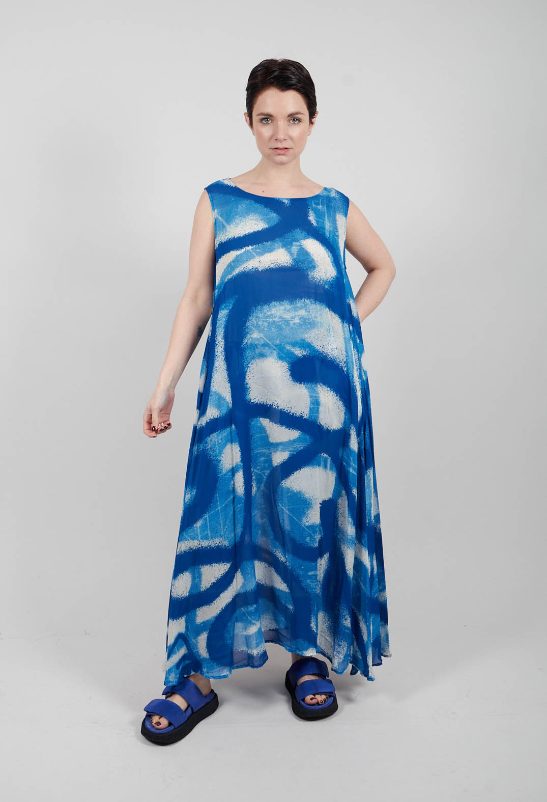 A-Line Midi Dress in Electric Print - 1770906