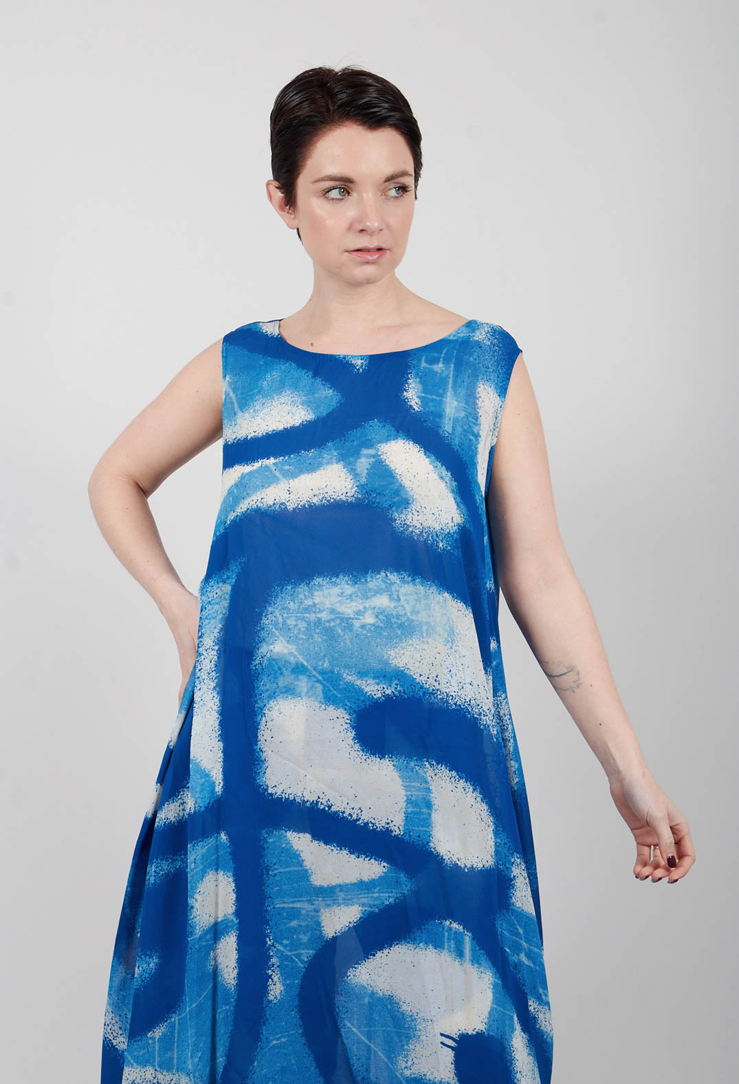 A-Line Midi Dress in Electric Print - 1770906