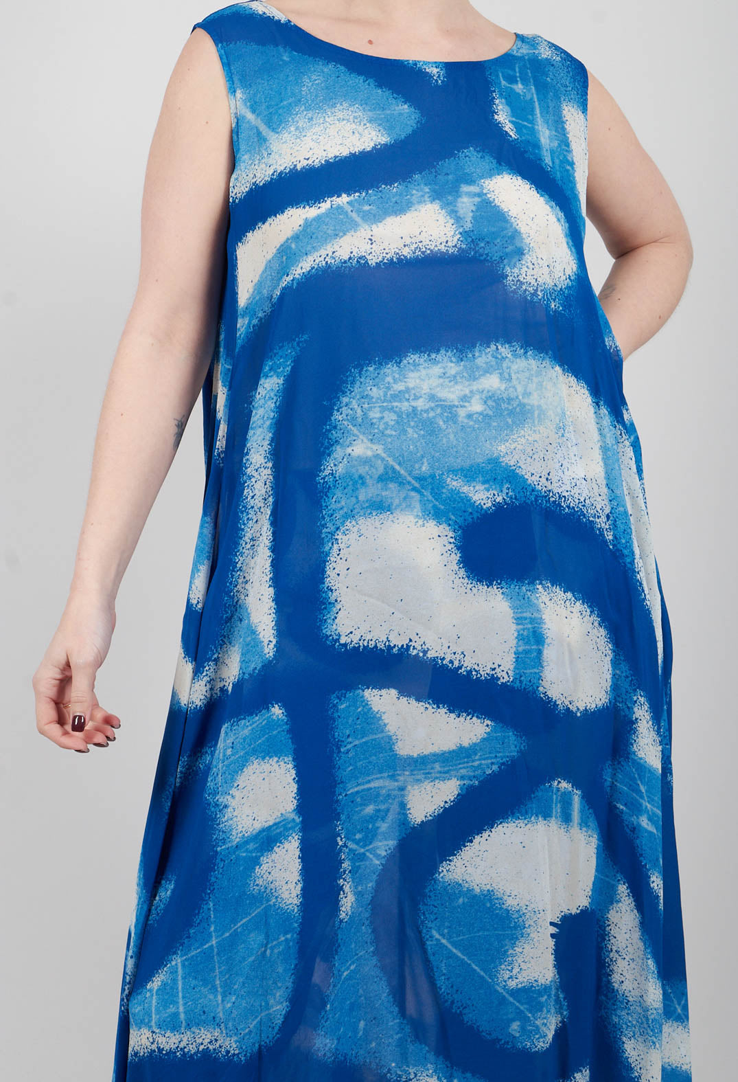 A-Line Midi Dress in Electric Print - 1770906