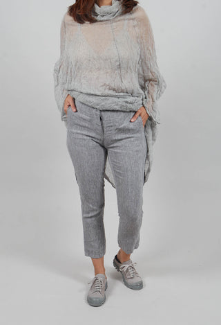 Straight Leg Linen Trousers in Amber Melange - 2020102