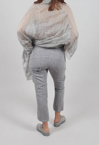 Straight Leg Linen Trousers in Amber Melange - 2020102