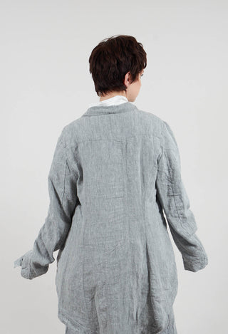 Linen Coat in Seaweed Melange - 2021206