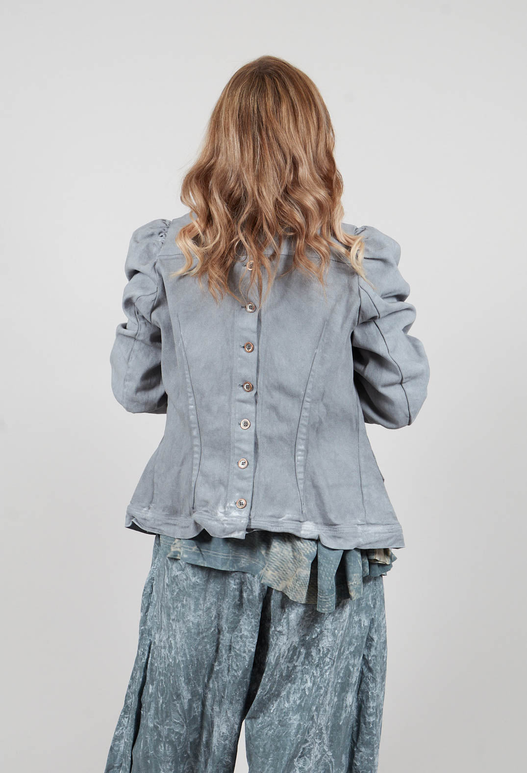 Puff Sleeve Jacket in Seaweed Fog - 2031102