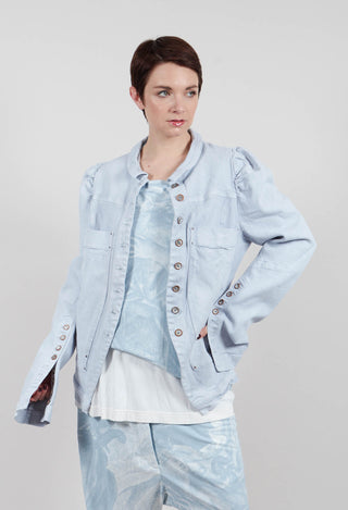 Puff Sleeve Jacket in Sky Fog - 2031102