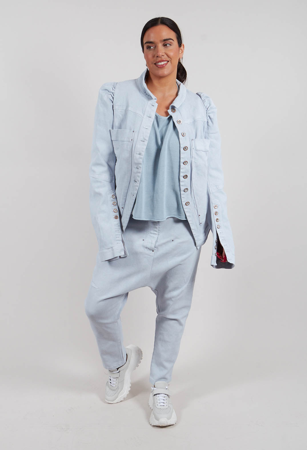 Puff Sleeve Jacket in Sky Fog - 2031102