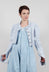 Cropped Puff Sleeve Jacket in Sky Fog - 2031106