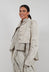 Cropped Puff Sleeve Jacket in Linen Fog - 2031106