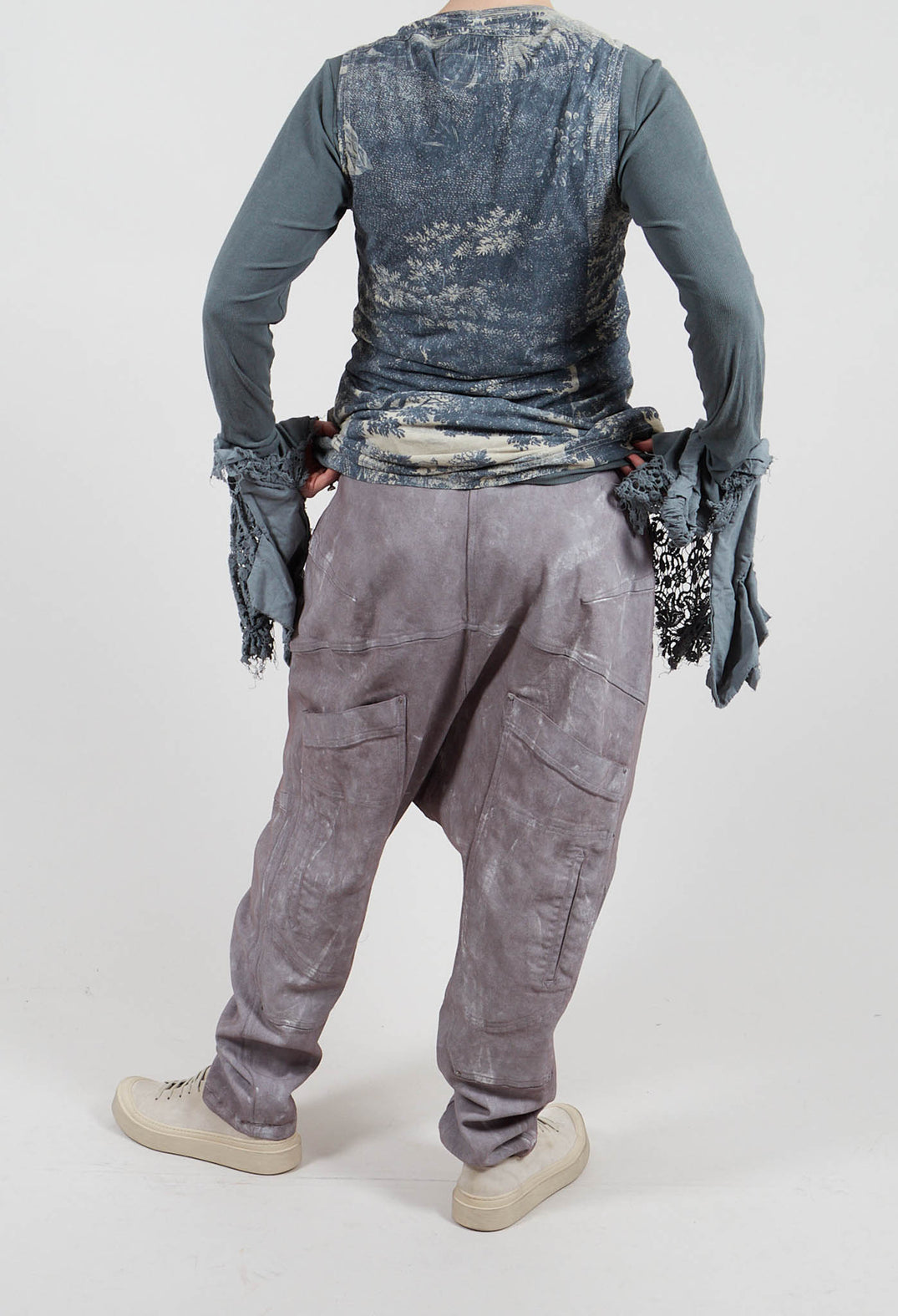 Drop Crotch Trousers in Amber Fog - 2030112