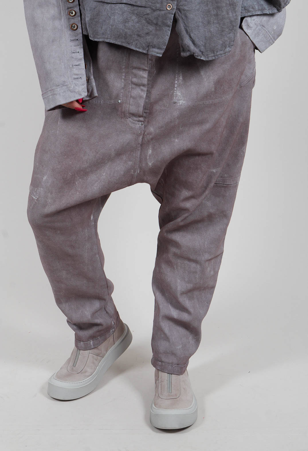 Drop Crotch Trousers in Amber Fog - 2030112