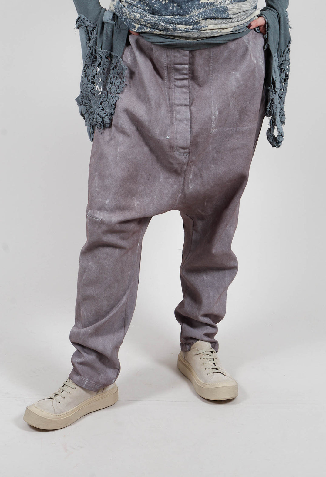 Drop Crotch Trousers in Amber Fog - 2030112